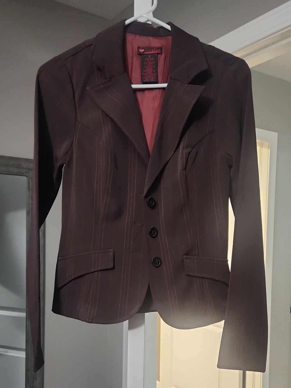 Women's Chocolate Pinstripe Tailored Blazer Jacket